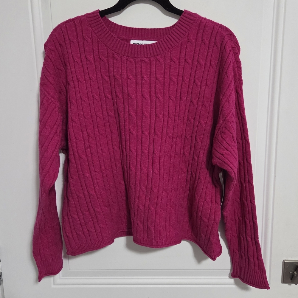 NWT - DKNY Jeans Women's Cable Knit Sweater - Size L